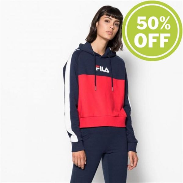 Moletons Fila Mulher Vermelhas/Pretas - Fila Wenda Hoodie With Crew Neck True Portugal Lisboa,VANU-6